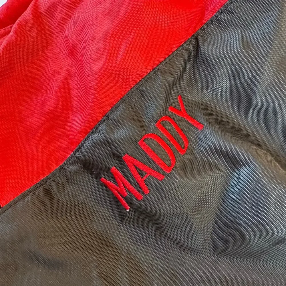Black and Red Drawstring Sports Bag - Embroidered Name